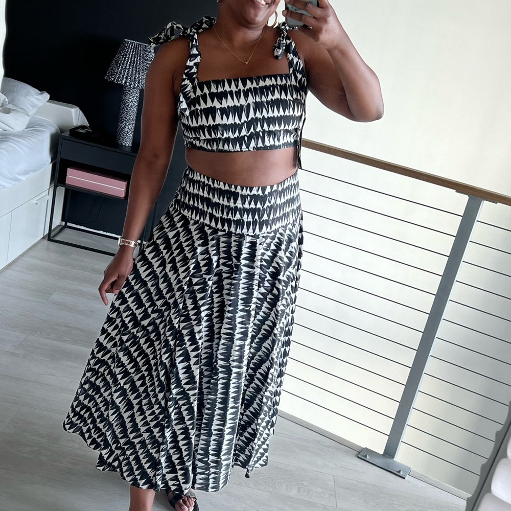 Zara 2 piece sw collection crop top and skirt